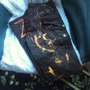Differio Kingz coated paint splatter jeans. Size 36